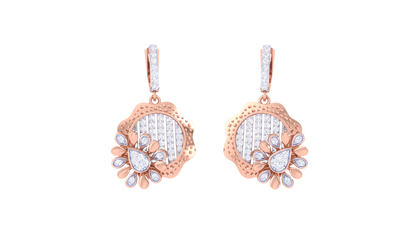 Sunlit Flora Gold and Diamond Hoop Earrings - 0.80 Ct