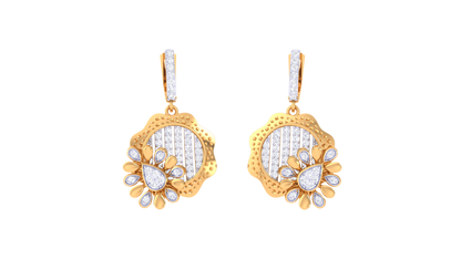 Sunlit Flora Gold and Diamond Hoop Earrings - 0.80 Ct