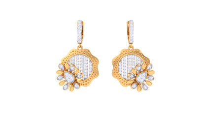 Sunlit Flora Gold and Diamond Hoop Earrings - 0.80 Ct