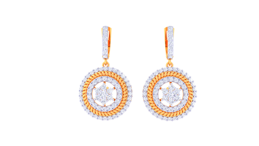 Celestial Halo Hoop Earrings In Gold - 1.46 Ct Brilliant cut Diamonds