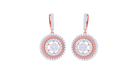 Celestial Halo Hoop Earrings In Gold - 1.46 Ct Brilliant cut Diamonds