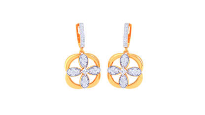 Petal Embrace Hoop Earrings In Luminous Gold - 0.66 Ct Brilliant Cut Diamonds