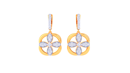 Petal Embrace Hoop Earrings In Luminous Gold - 0.66 Ct Brilliant Cut Diamonds