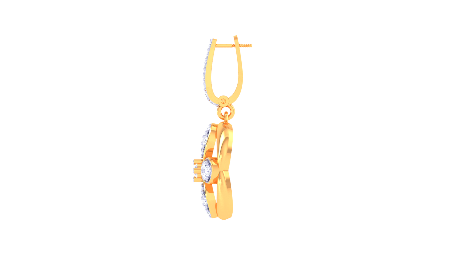 Petal Embrace Hoop Earrings In Luminous Gold - 0.66 Ct Brilliant Cut Diamonds