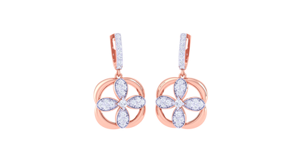 Petal Embrace Hoop Earrings In Luminous Gold - 0.66 Ct Brilliant Cut Diamonds
