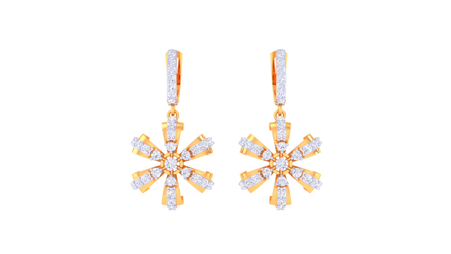 Starbrust Elegance Hoop Earrings - 0.81 Ct Diamonds In Gold