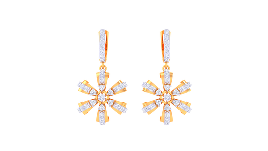 Starbrust Elegance Hoop Earrings - 0.81 Ct Diamonds In Gold