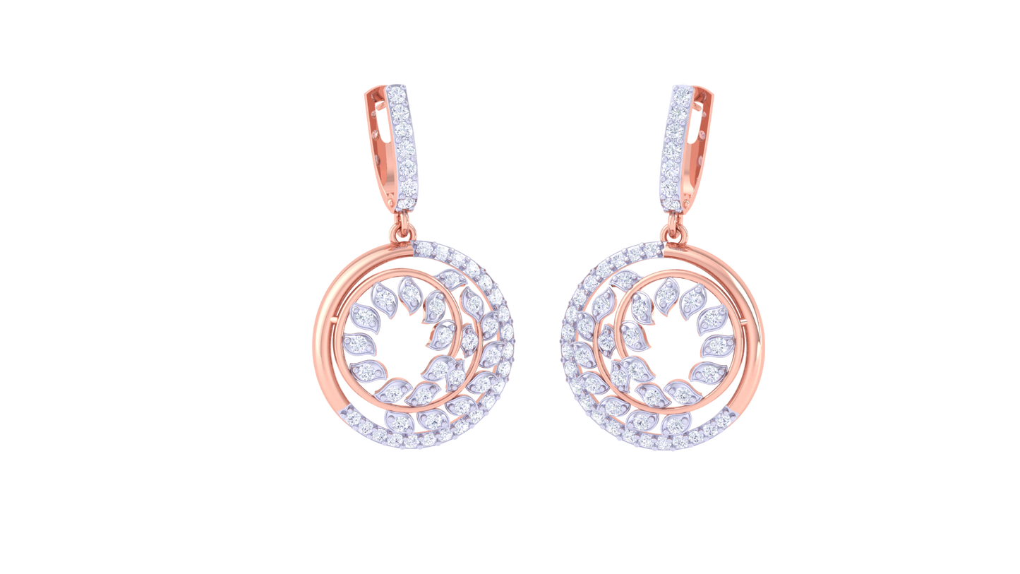 Swirling Radiance Diamond Hoop Earrings In Gold - 0.85 Ct Brilliant Cut