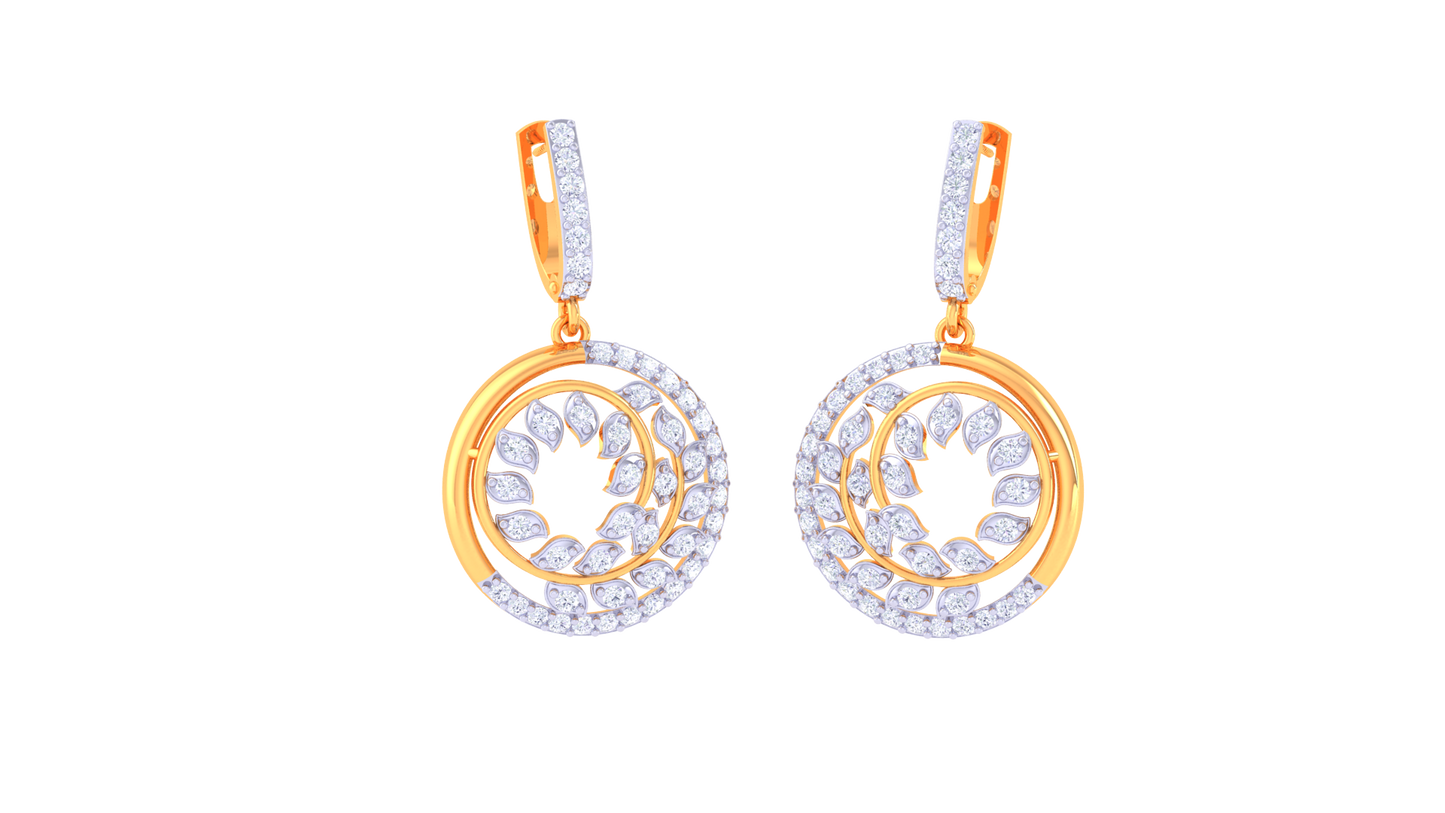 Swirling Radiance Diamond Hoop Earrings In Gold - 0.85 Ct Brilliant Cut
