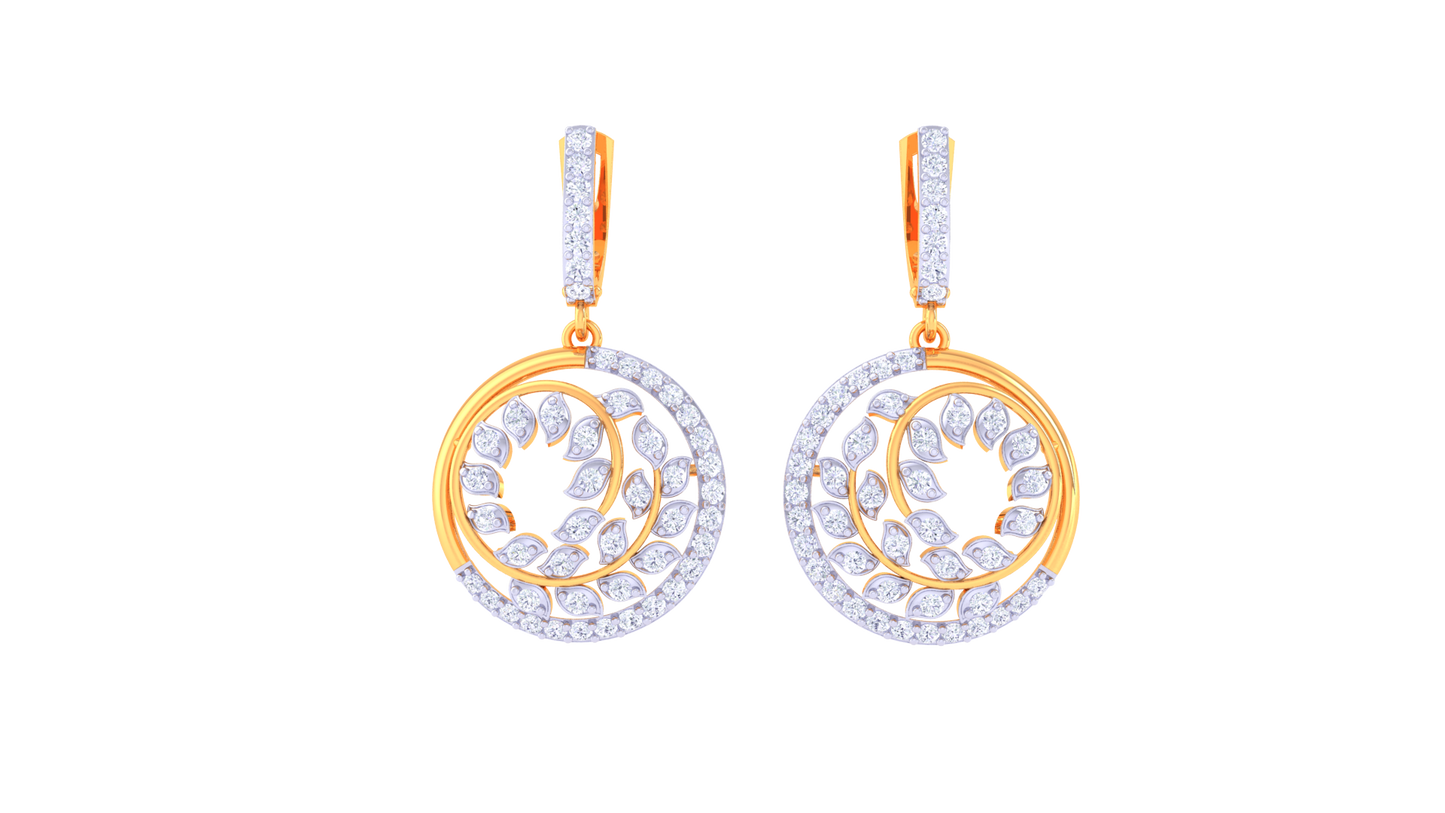 Swirling Radiance Diamond Hoop Earrings In Gold - 0.85 Ct Brilliant Cut