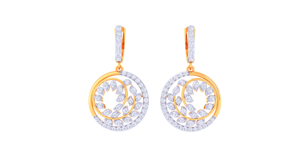 Swirling Radiance Diamond Hoop Earrings In Gold - 0.85 Ct Brilliant Cut