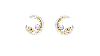 Moonlight Butterfly Stud Earrings In Gold - 0.31 Ct Sparkling Round Diamonds