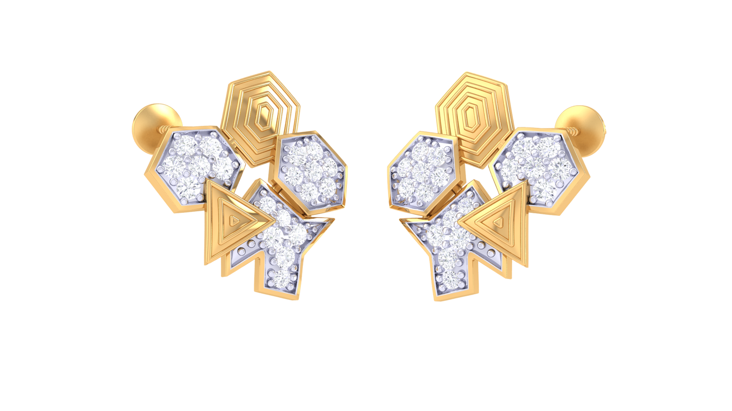 Delicate Blooms Stud Earrings In Rose Gold - 0.40 Ct Brilliant Cut Round Diamonds