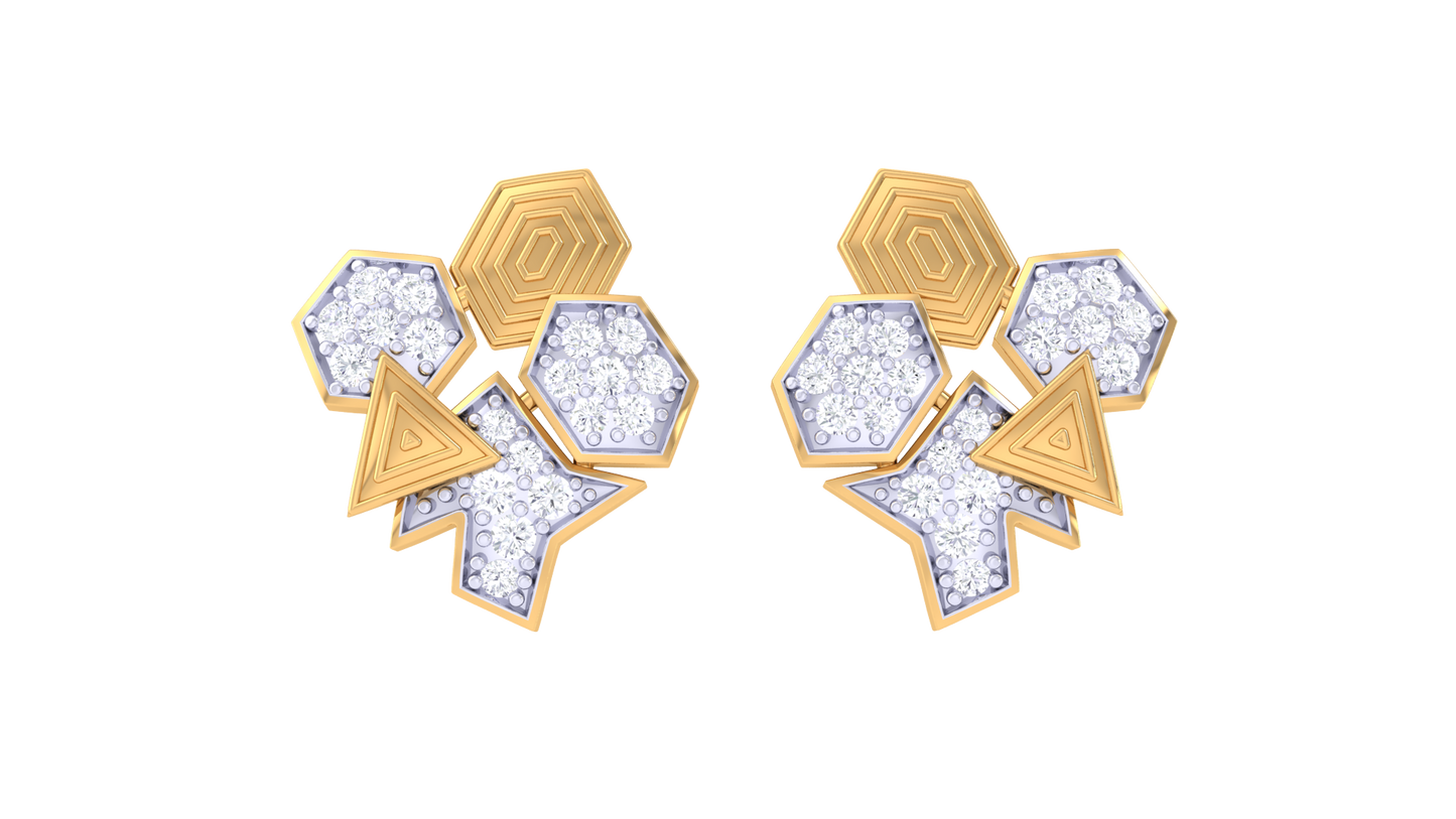 Delicate Blooms Stud Earrings In Rose Gold - 0.40 Ct Brilliant Cut Round Diamonds