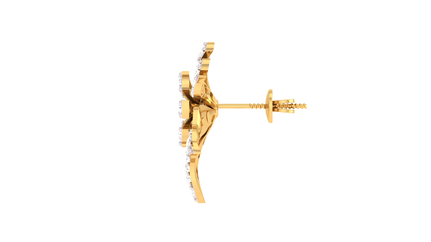 Petal Sparkle Stud Earrings In Rose Gold - 0.42 Ct Round Diamonds