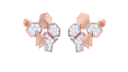 Delicate Blooms Stud Earrings In Rose Gold - 0.40 Ct Brilliant Cut Round Diamonds