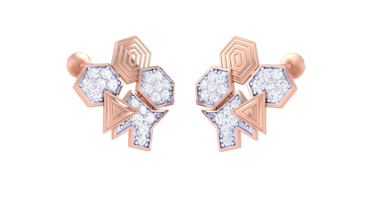 Delicate Blooms Stud Earrings In Rose Gold - 0.40 Ct Brilliant Cut Round Diamonds