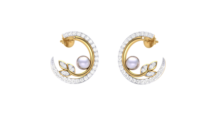 Moonlight Butterfly Stud Earrings In Gold - 0.31 Ct Sparkling Round Diamonds