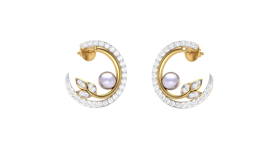 Moonlight Butterfly Stud Earrings In Gold - 0.31 Ct Sparkling Round Diamonds