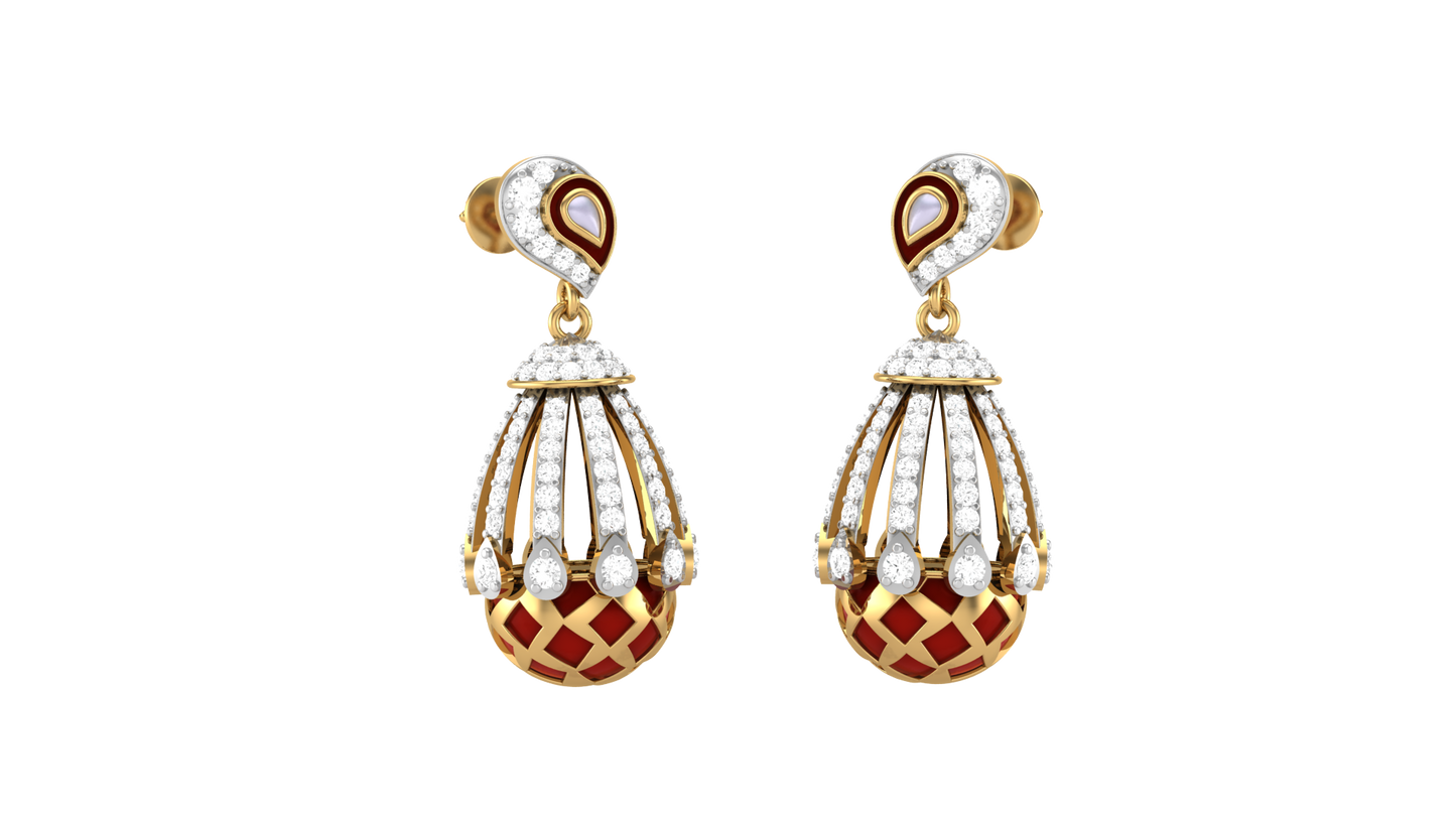 Vintage Elegance Drop Diamond Earrings - 0.85 Ct.