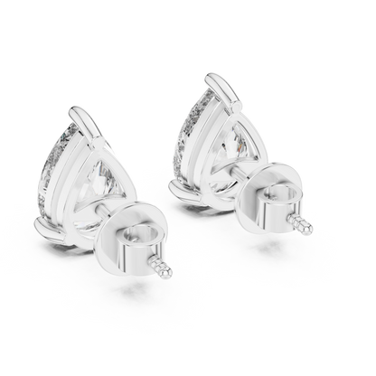 3.5ctw Pear Cut Diamond Solitaire Stud Earrings - Yellow Gold