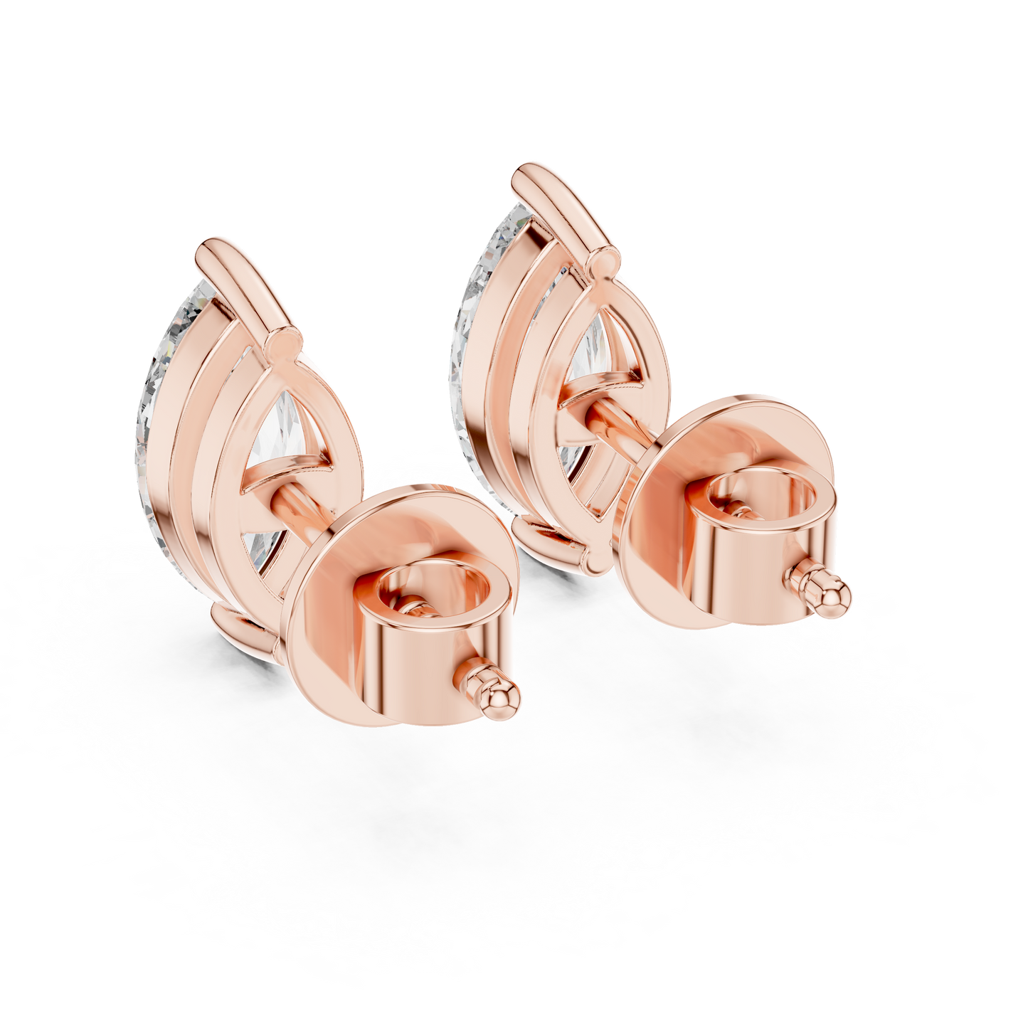 1.5ctw Marquise Cut Diamond Solitaire Stud Earrings - Yellow Gold