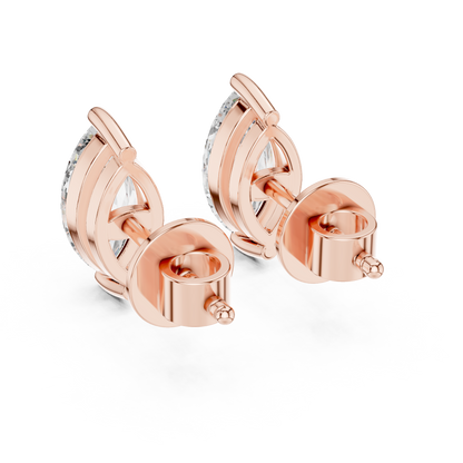1.5ctw Marquise Cut Diamond Solitaire Stud Earrings - Yellow Gold