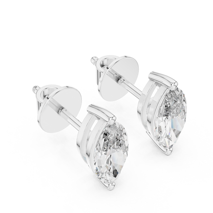 1.5ctw Marquise Cut Diamond Solitaire Stud Earrings - Yellow Gold