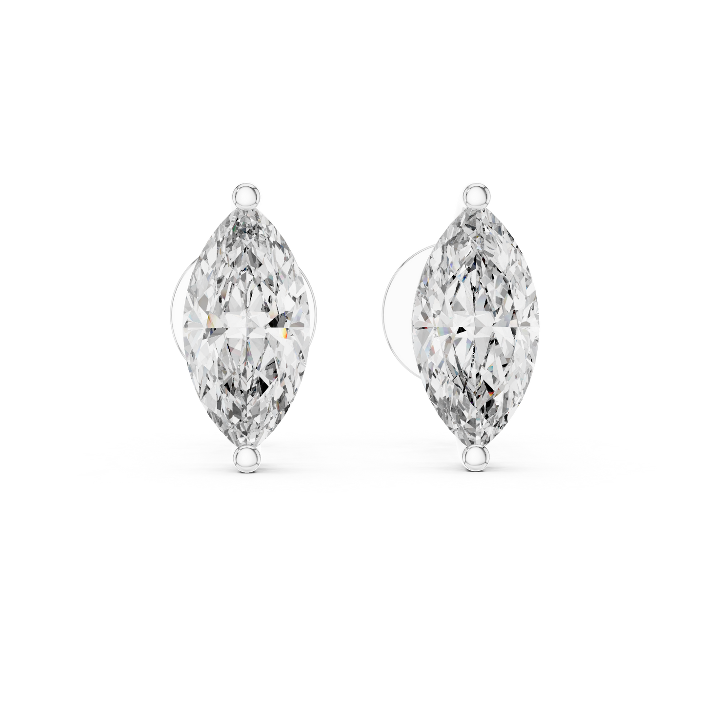 1.5ctw Marquise Cut Diamond Solitaire Stud Earrings - Yellow Gold