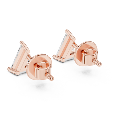 1.3ctw Trillion Cut Diamond Solitaire Stud Earrings - Yellow Gold