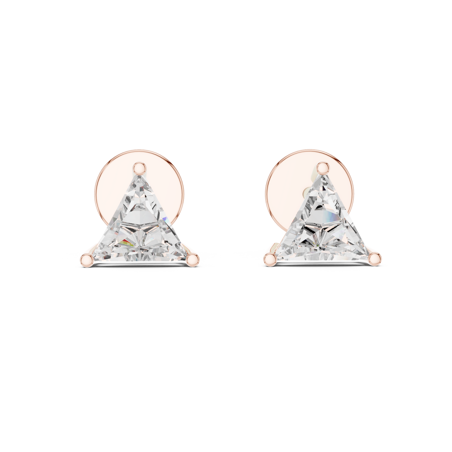 1.3ctw Trillion Cut Diamond Solitaire Stud Earrings - Yellow Gold
