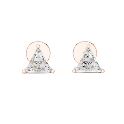 1.3ctw Trillion Cut Diamond Solitaire Stud Earrings - Yellow Gold