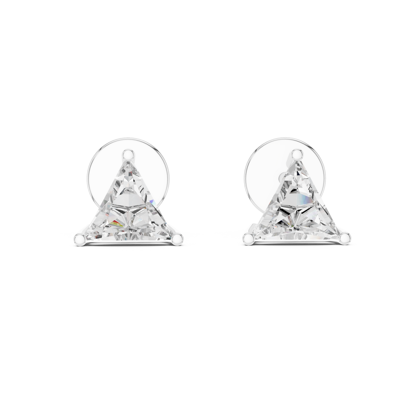 1.3ctw Trillion Cut Diamond Solitaire Stud Earrings - Yellow Gold