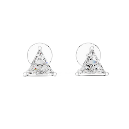 1.3ctw Trillion Cut Diamond Solitaire Stud Earrings - Yellow Gold