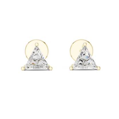1.3ctw Trillion Cut Diamond Solitaire Stud Earrings - Yellow Gold