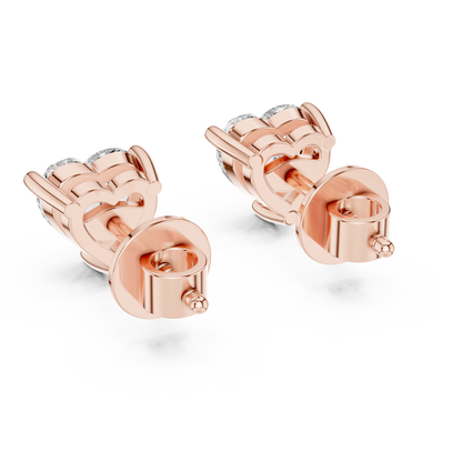 1.5ctw Heart Cut Diamond Solitaire Stud Earrings - Solid Gold