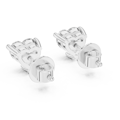 1.5ctw Heart Cut Diamond Solitaire Stud Earrings - Solid Gold