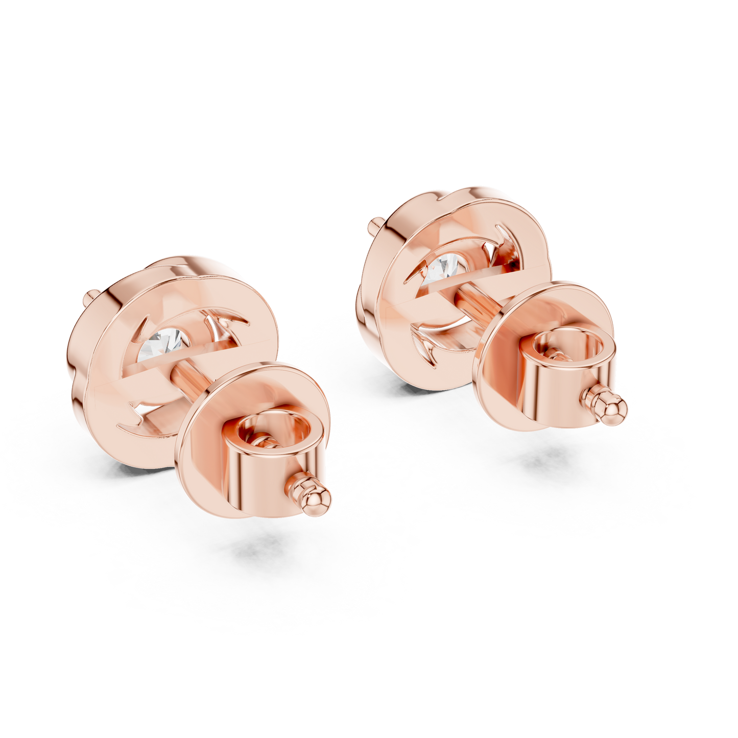 0.48ctw Round Diamond Braided Love Knot Stud Earrings - Solid Gold