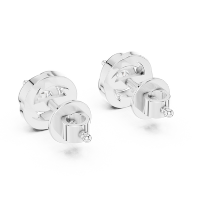 0.48ctw Round Diamond Braided Love Knot Stud Earrings - Solid Gold