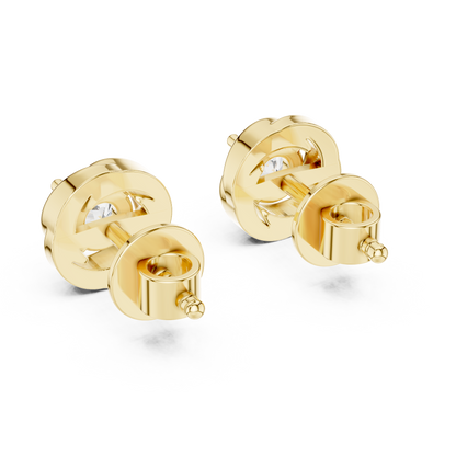 0.48ctw Round Diamond Braided Love Knot Stud Earrings - Solid Gold