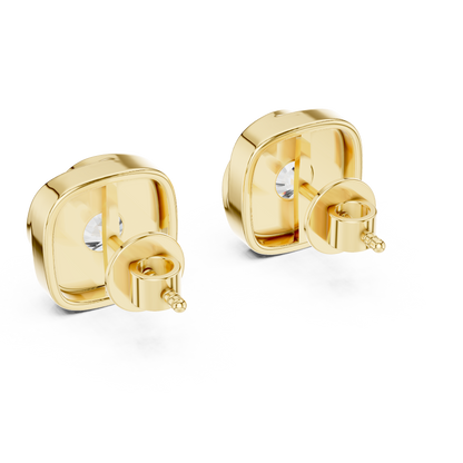 1.8ctw Round Diamond Cushion Twist Love Knot Stud Earrings - Solid Gold