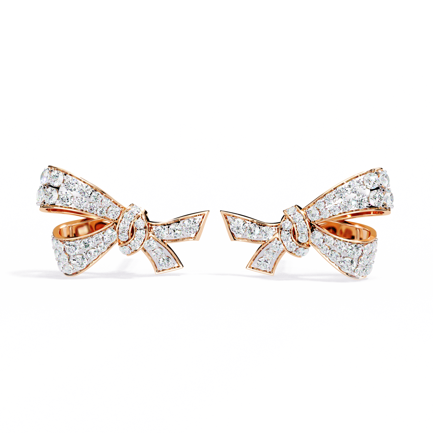 The Timeless Bow Diamond Stud Earrings in Gold - 0.96 Ct