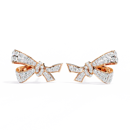 The Timeless Bow Diamond Stud Earrings in Gold - 0.96 Ct