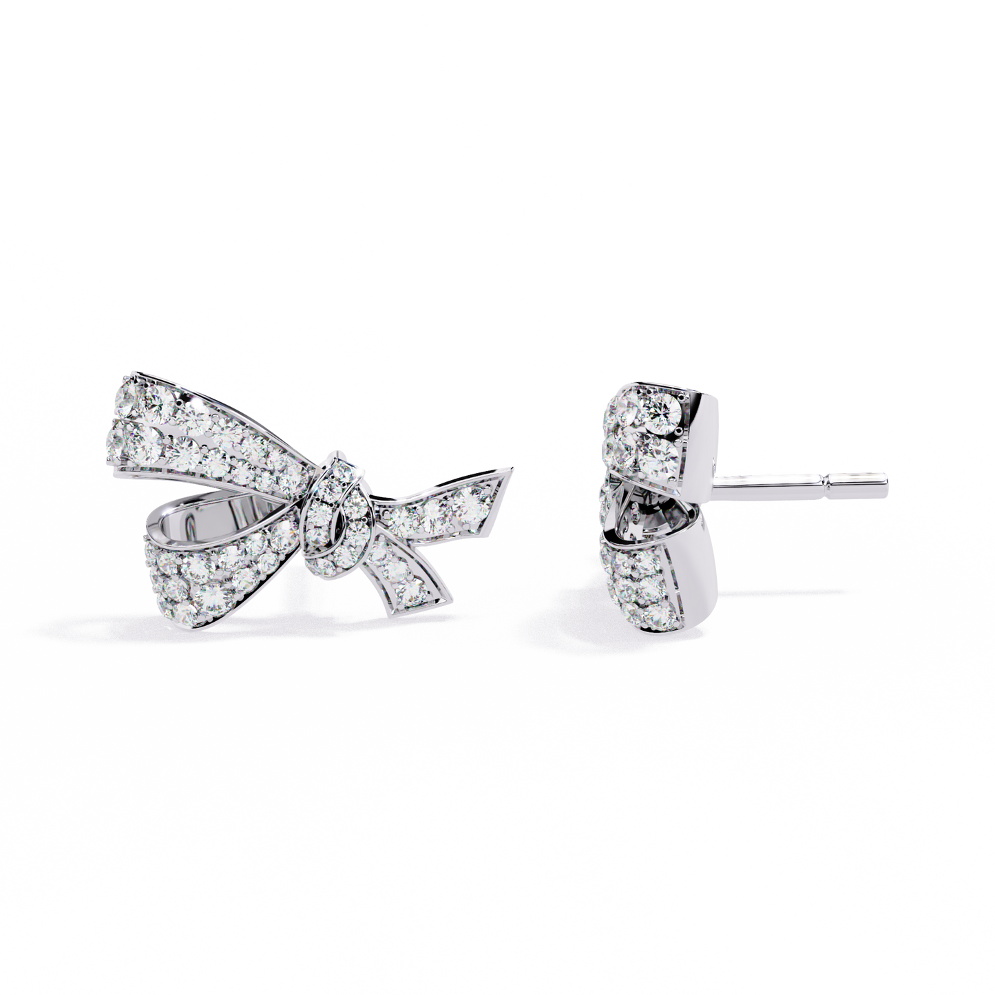 The Timeless Bow Diamond Stud Earrings in Gold - 0.96 Ct