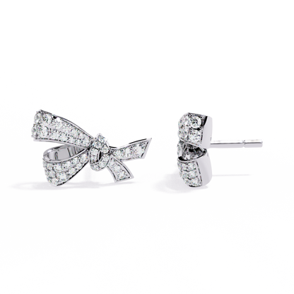 The Timeless Bow Diamond Stud Earrings in Gold - 0.96 Ct