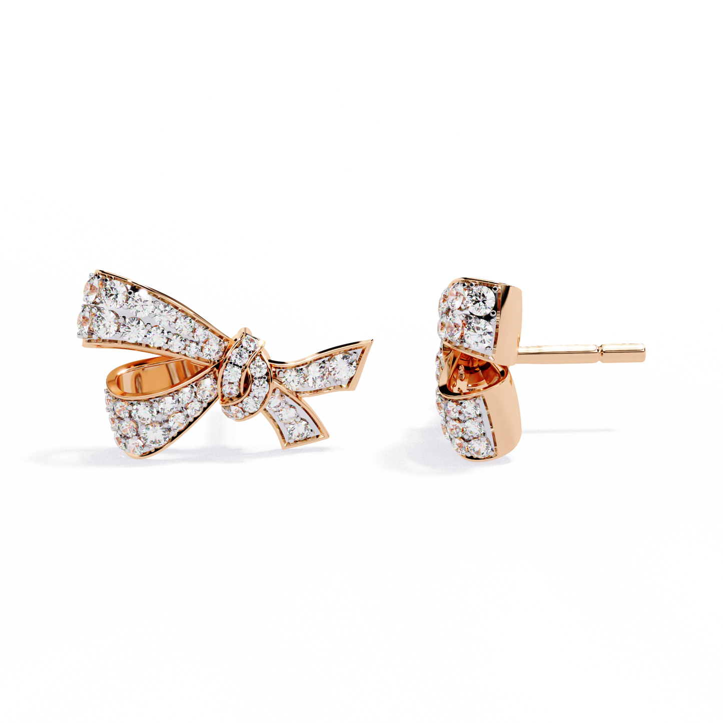The Timeless Bow Diamond Stud Earrings in Gold - 0.96 Ct