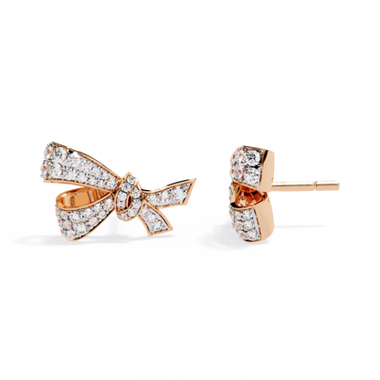 The Timeless Bow Diamond Stud Earrings in Gold - 0.96 Ct
