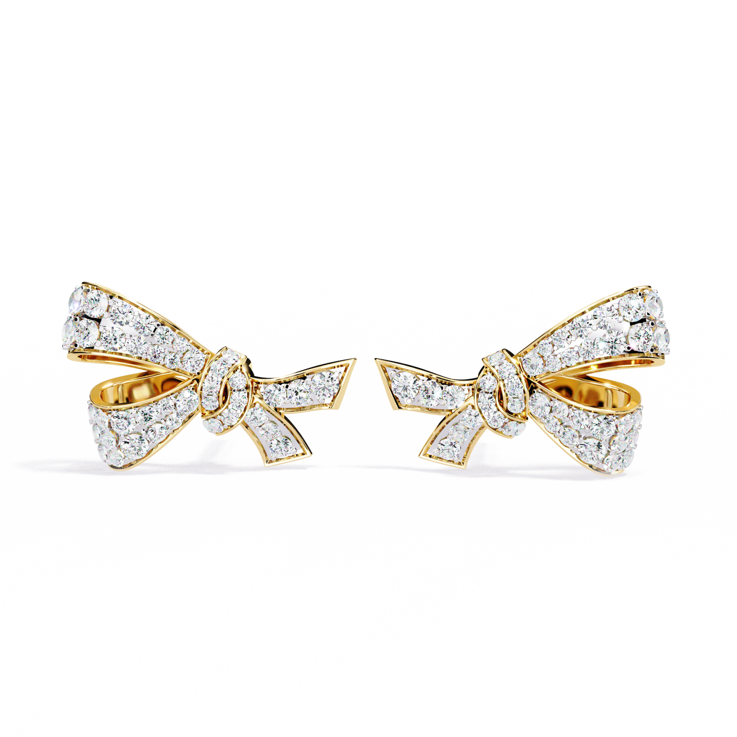 The Timeless Bow Diamond Stud Earrings in Gold - 0.96 Ct