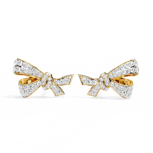 The Timeless Bow Diamond Stud Earrings in Gold - 0.96 Ct
