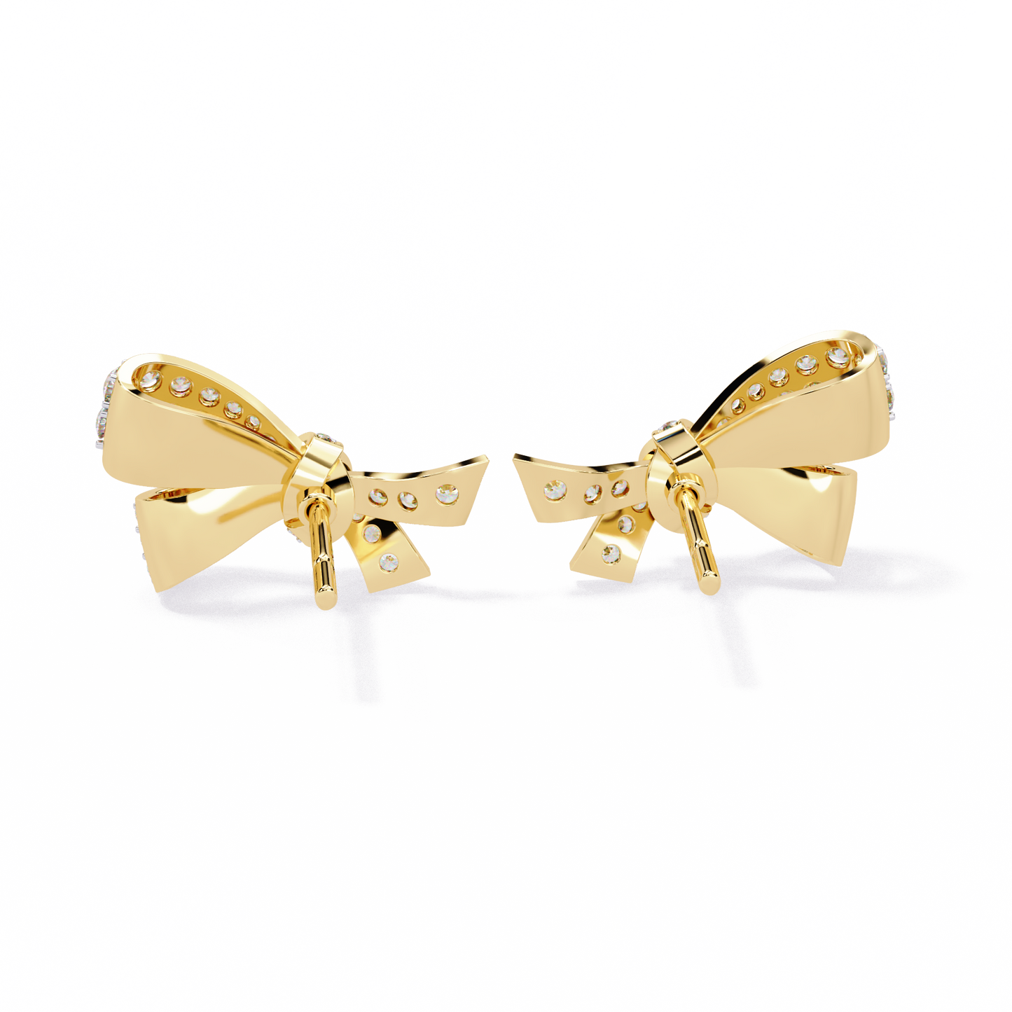 The Timeless Bow Diamond Stud Earrings in Gold - 0.96 Ct